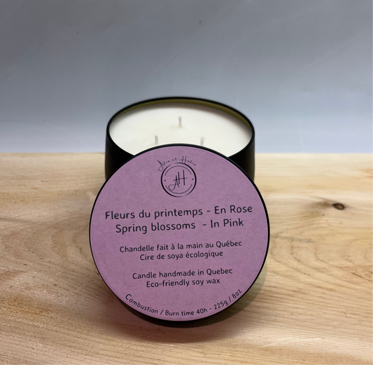 Chandelle Nomade - Fleurs du Printemps - En Rose